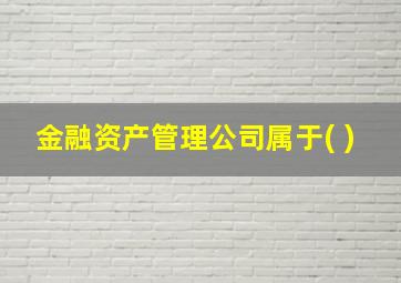 金融资产管理公司属于( )